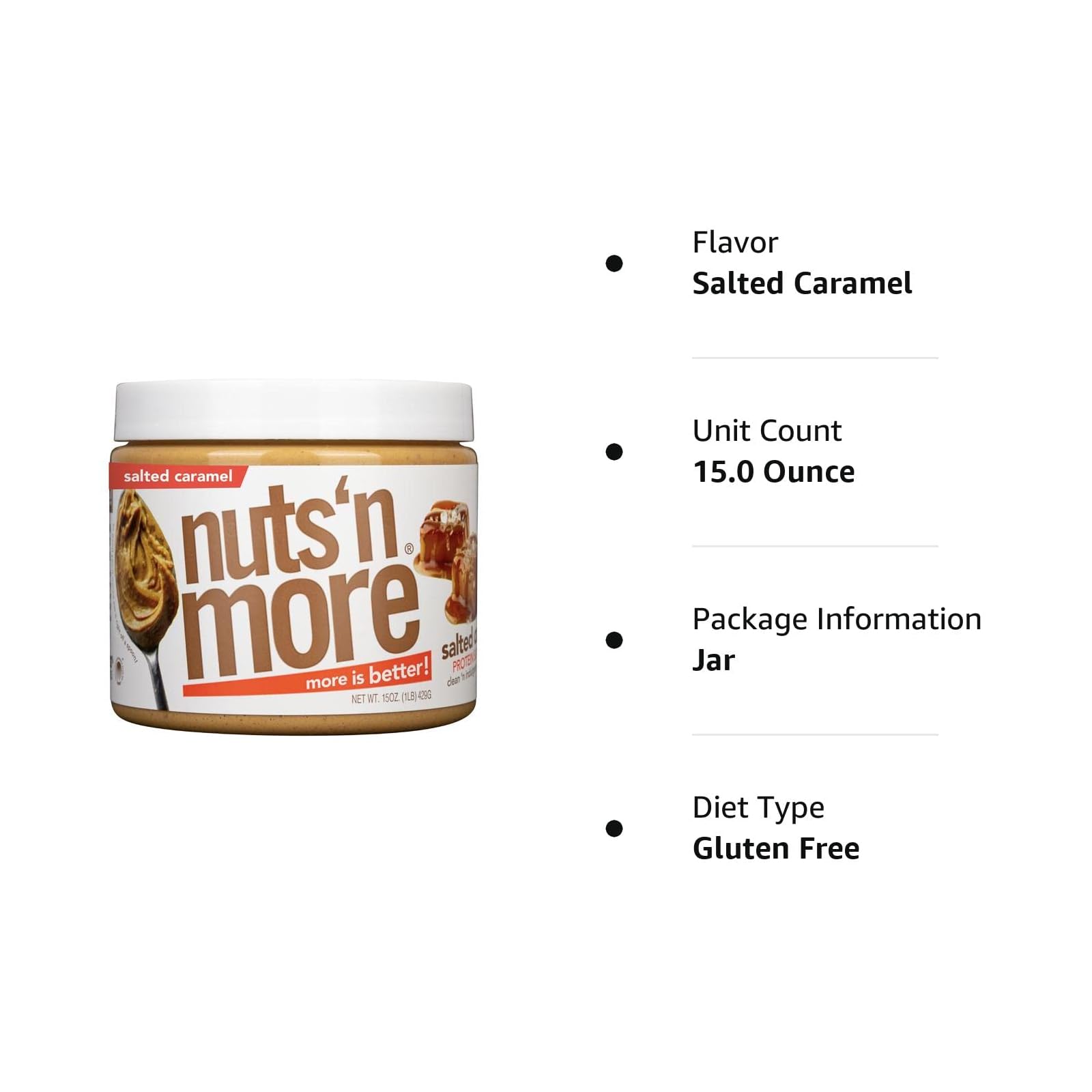 Nuts N More pack of 6 jars convenient for families.