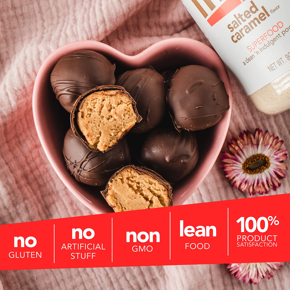 Nuts N More Salted Caramel Butter Powder bowl with yogurt for a tasty breakfast.
