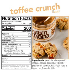 Nuts N More Toffee Crunch on fruit for a tasty, low-sugar spread
