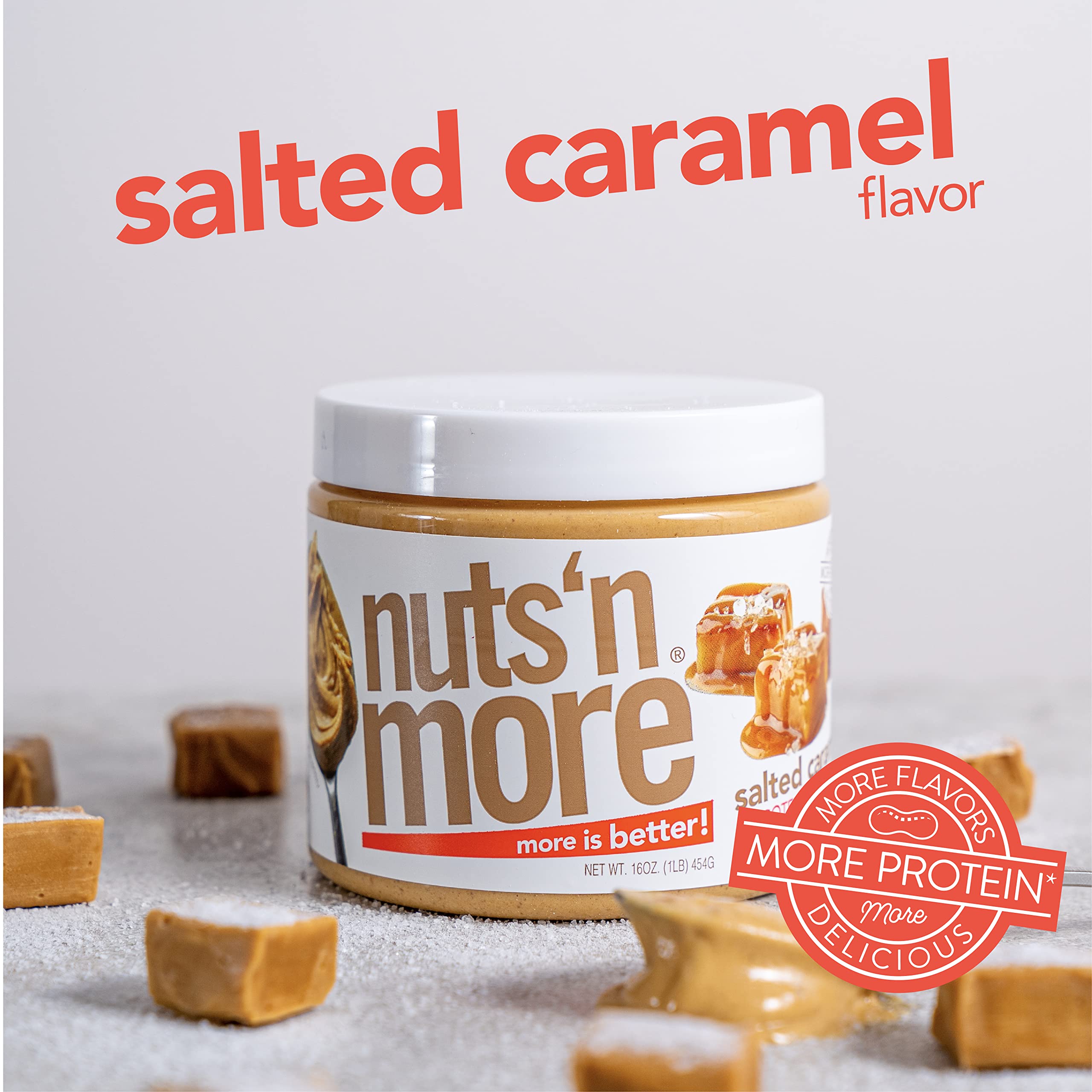 Nuts 'N More whey-protein enriched spread on pancakes adds flavor.