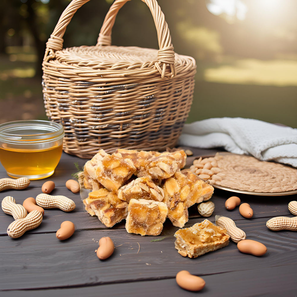 Nuts To You gift-ready peanut squares display, perfect for gifting.