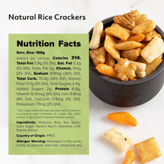 Crunchy texture of NUTS U.S. Oriental Rice Crackers ready to snack.