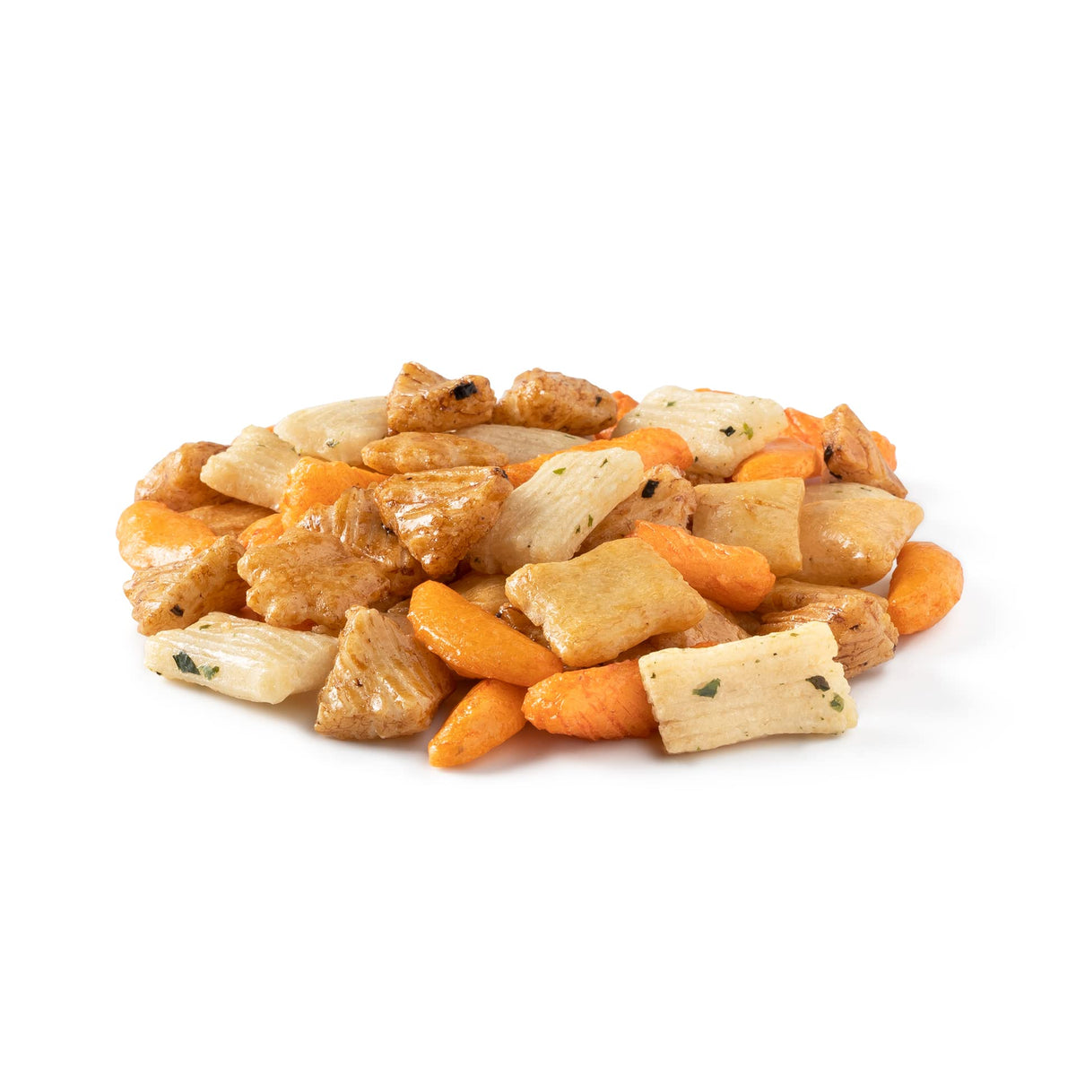 NUTS U.S. Oriental Rice Crackers in a sealed bag for freshness.