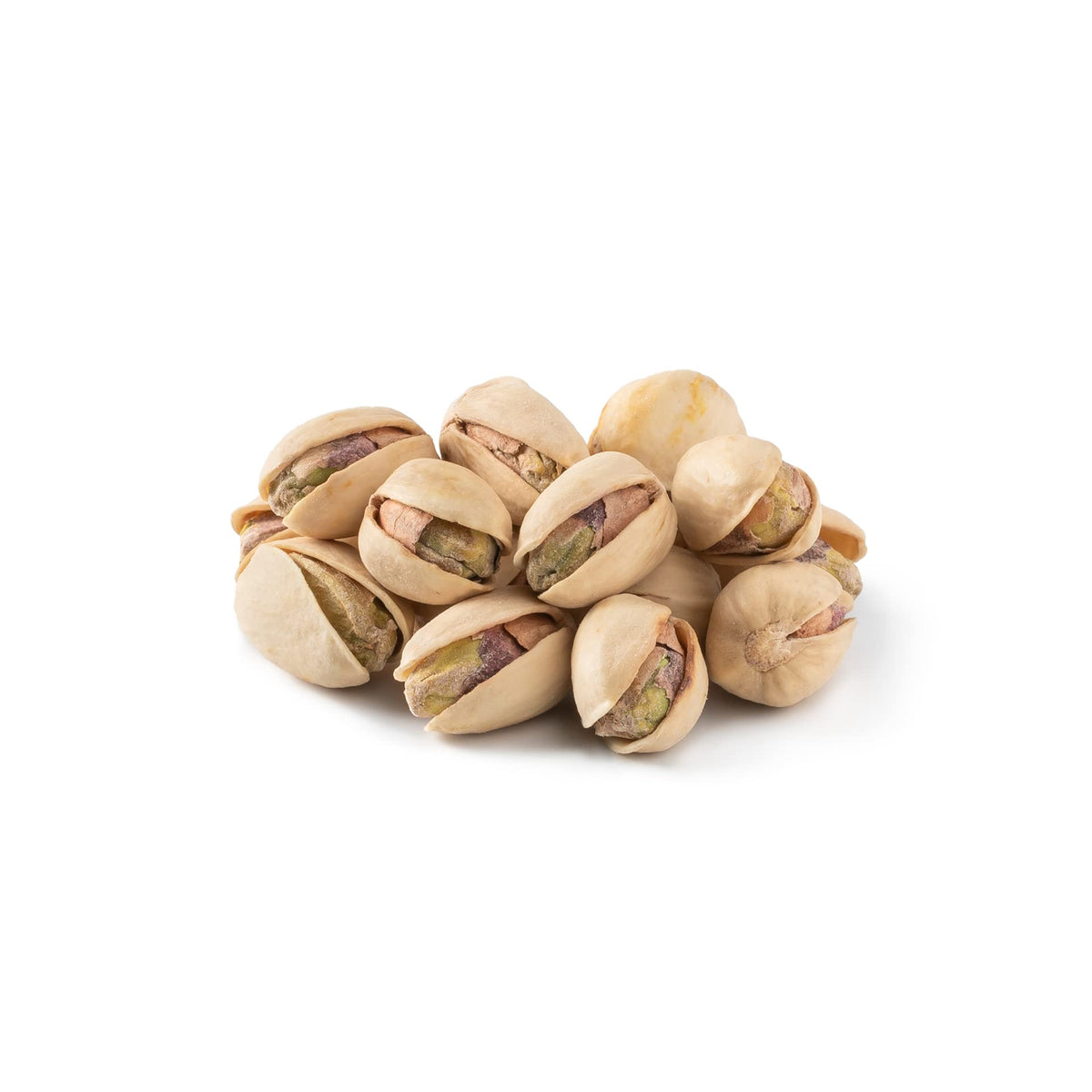 NUTS U.S. California pistachios in shells, roasted and salted for a crunchy snack.