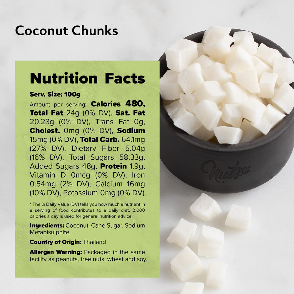NUTS U.S. coconut chunks used as baking ingredient for desserts