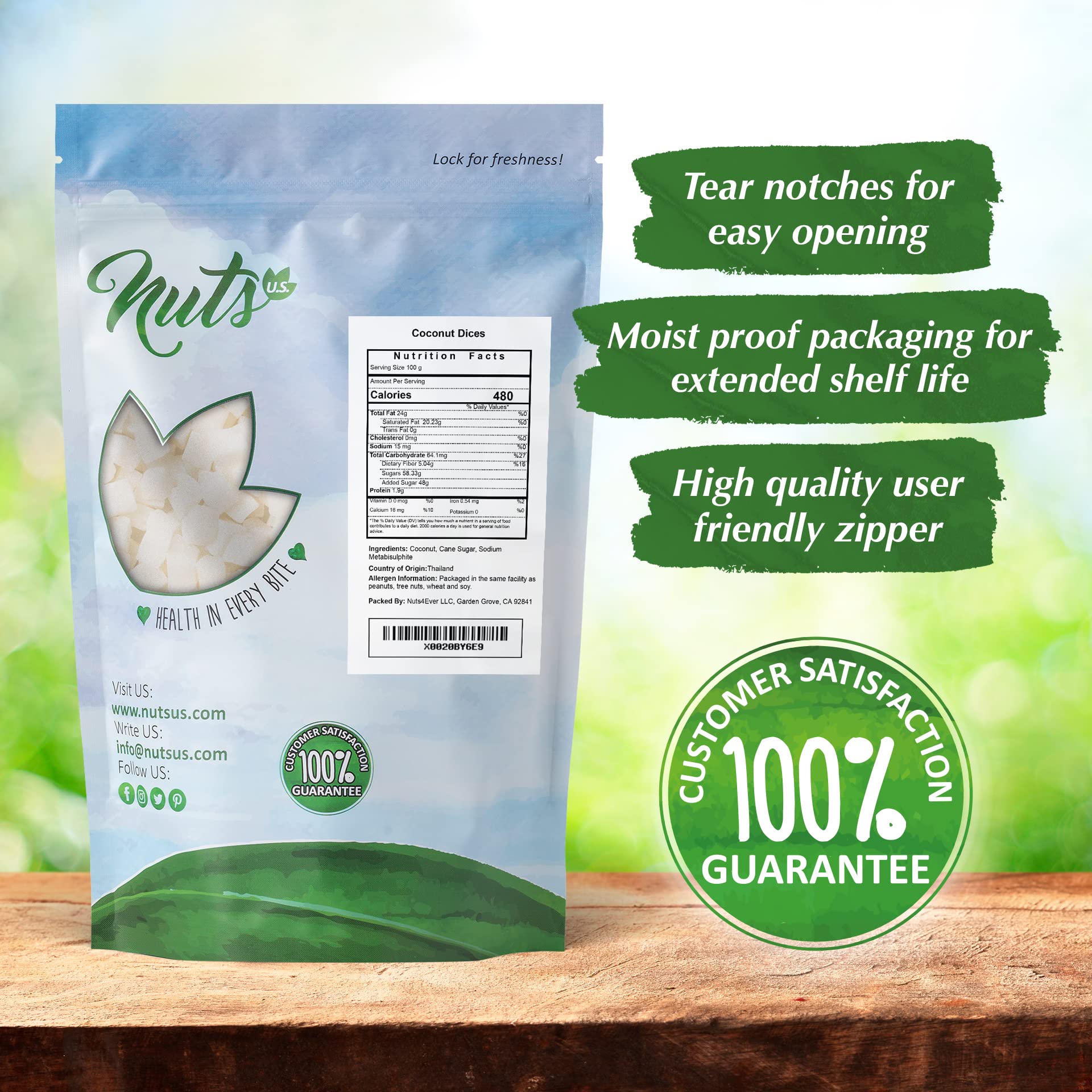 NUTS U.S. coconut chunks added to salads for tropical flavor