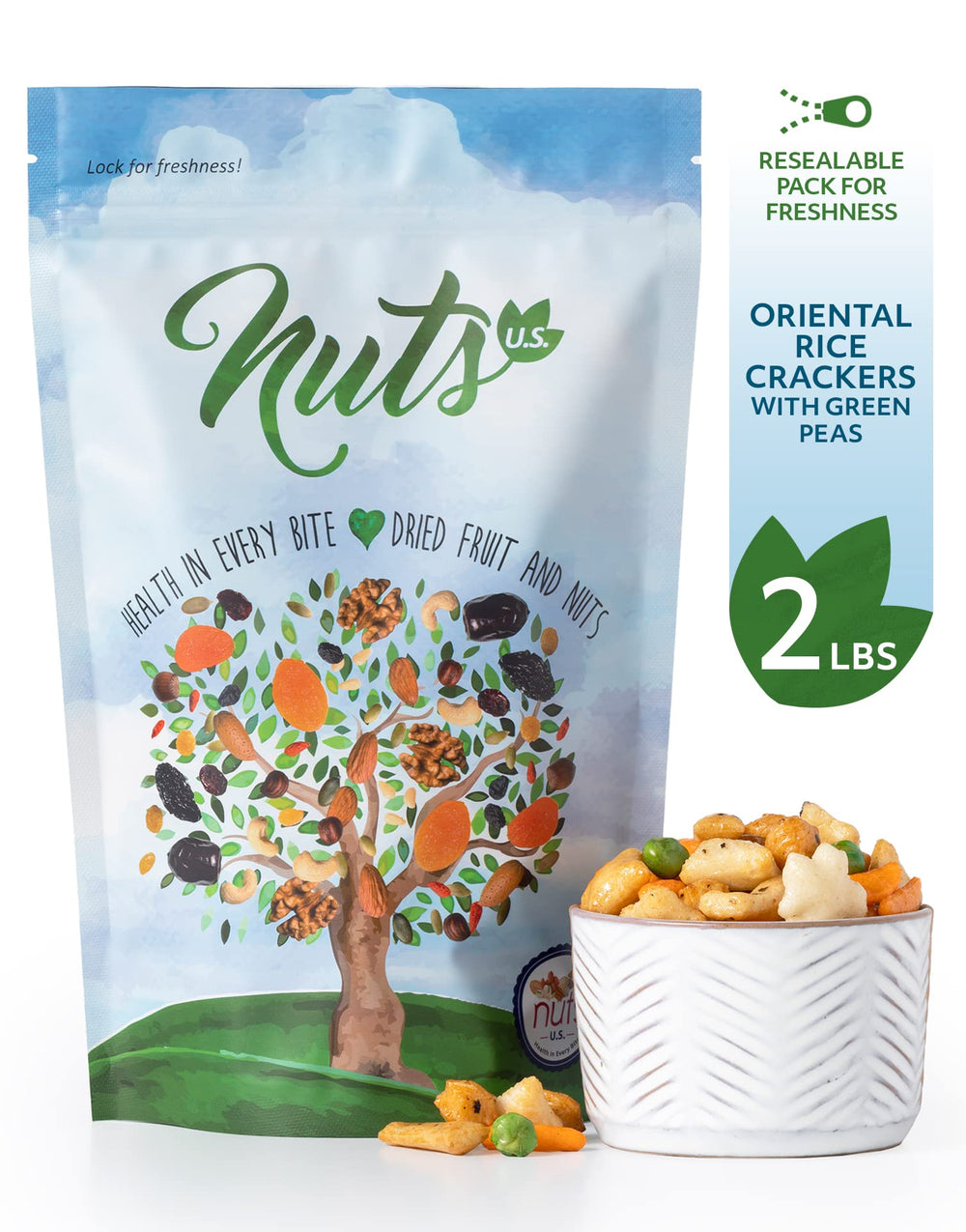 NUTS U.S. close-up of crunchy baked crackers with soy chili seasoning