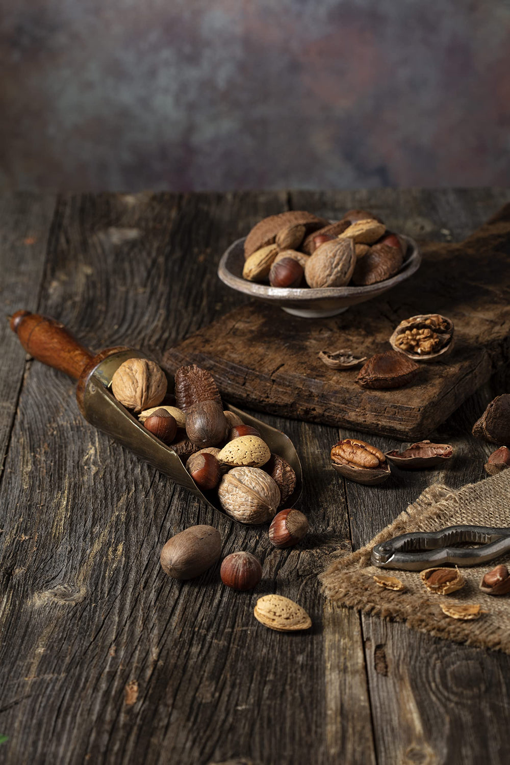 NUTS U.S. mixed in-shell Brazil nuts close-up signaling premium quality.