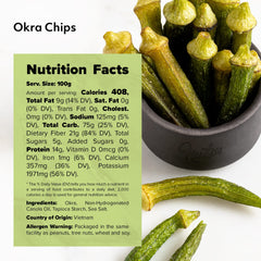 NUTS U.S. Okra Chips no sugar added – flavorful and guilt-free choice.