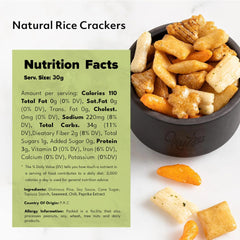 NUTS U.S. Oriental Rice Crackers close-up highlight light, airy texture for snacking.