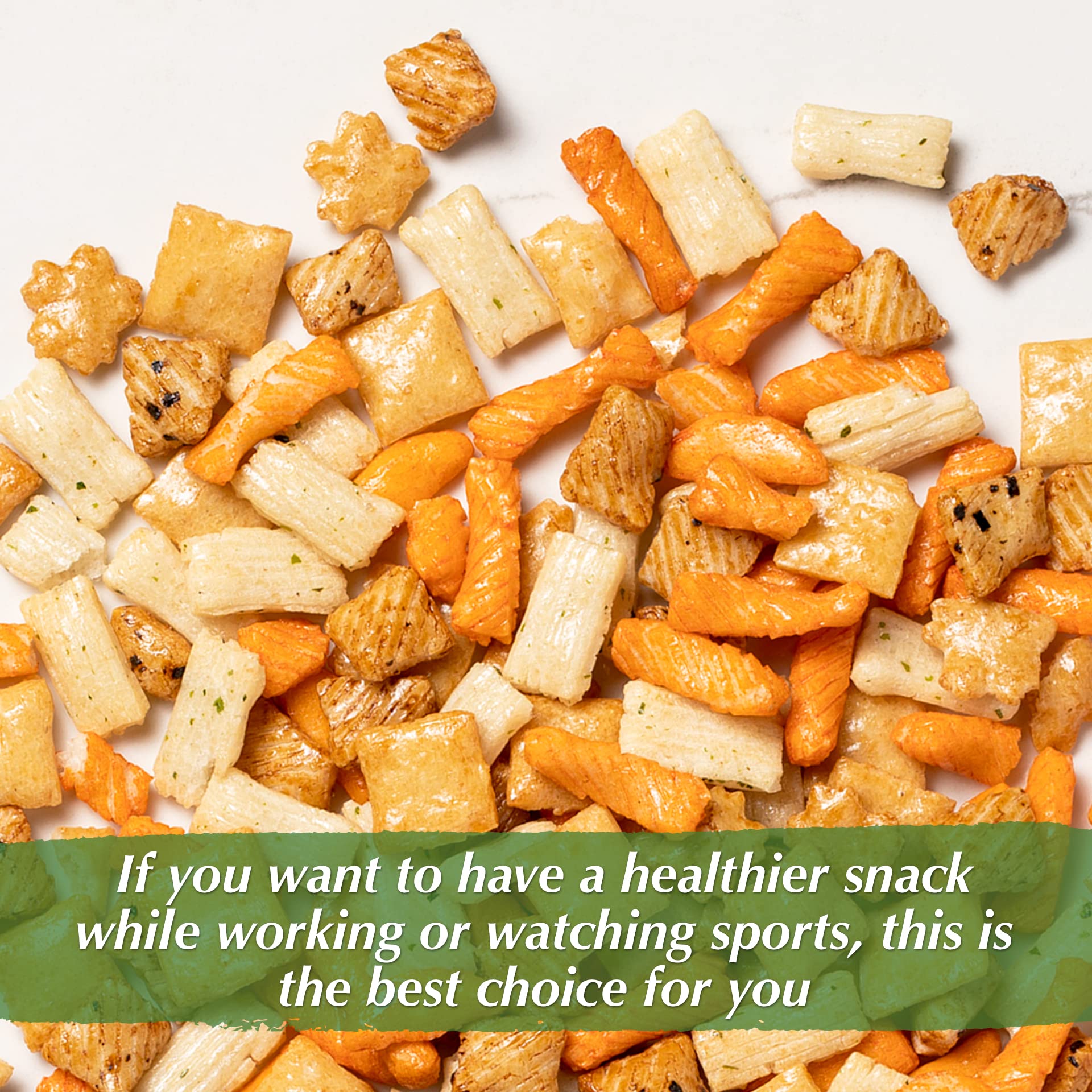 NUTS U.S. Oriental Rice Crackers convenient everyday crunch anytime.