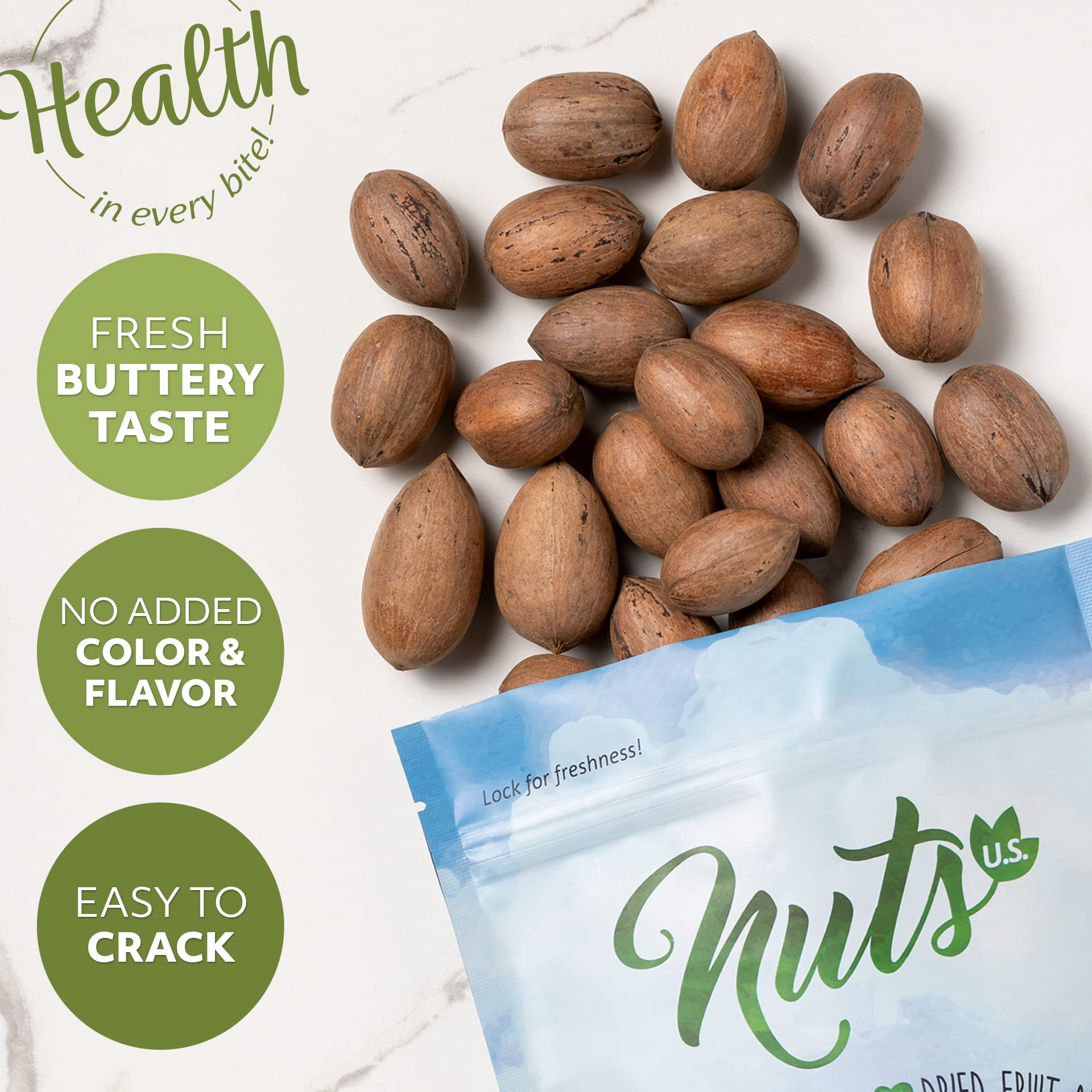 NUTS U.S. pecans add crunch to salads and baked goods.