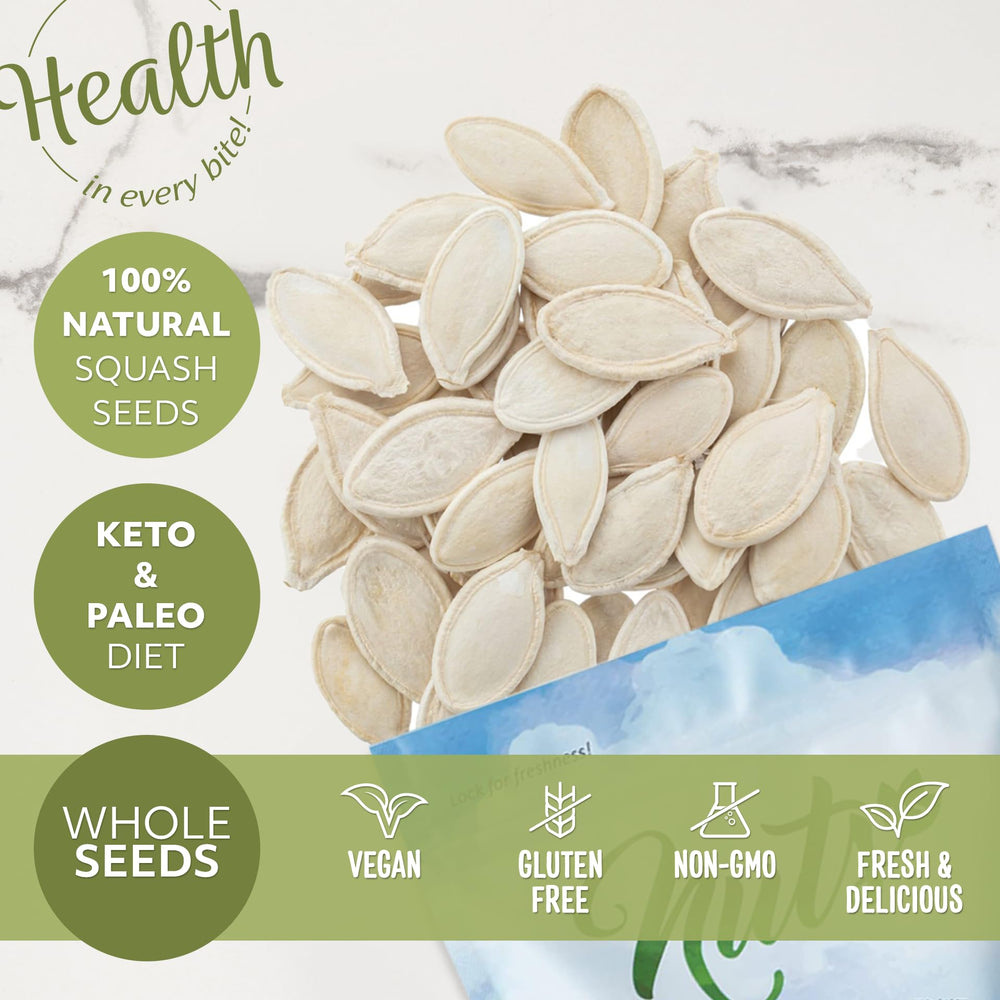 NUTS U.S. pumpkin seeds serving-bowl display shows versatile addition.