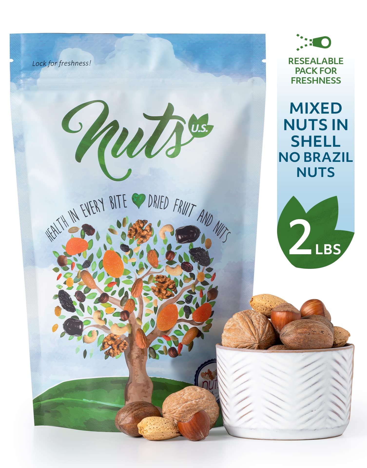 NUTS U.S. raw nuts closeup highlighting natural texture and freshness.