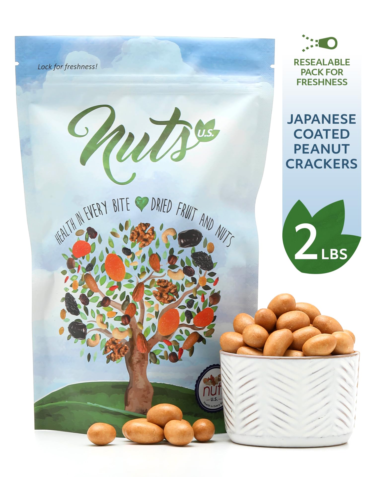  resealable pouch keeps freshness between servings.
