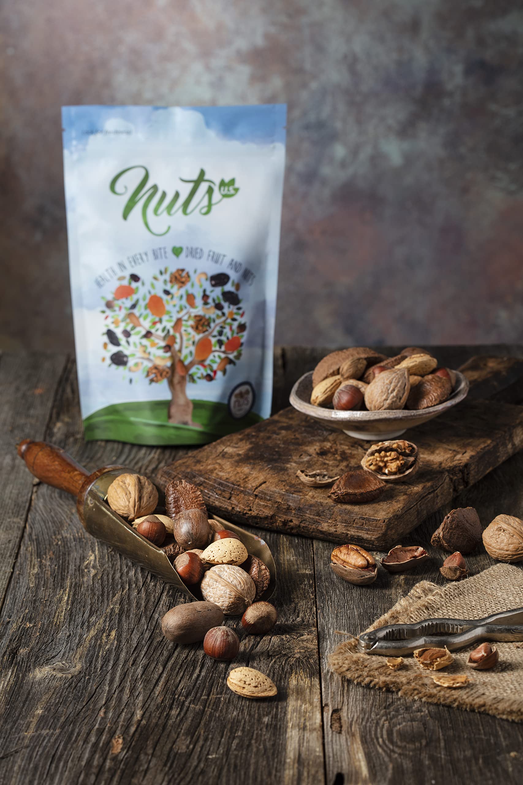 NUTS U.S. resealable bags keep mix fresh after opening.