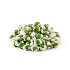 NUTS U.S. Wasabi Coated Green Peas bag front showing bold vegan snack with crunch