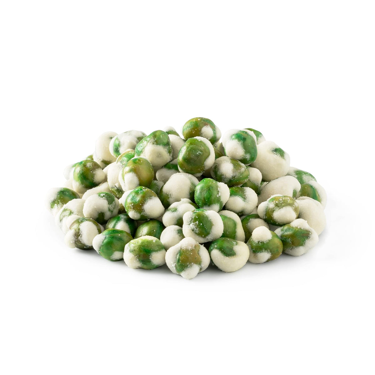 NUTS U.S. Wasabi-coated green peas in a resealable bag, crunchy and bold.