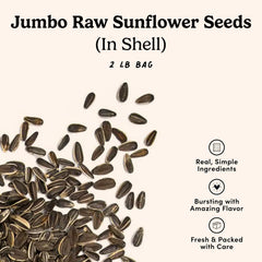 Nuts.com 2lb bag of in-shell seeds emphasizes bulk freshness and on-hand nutrition.