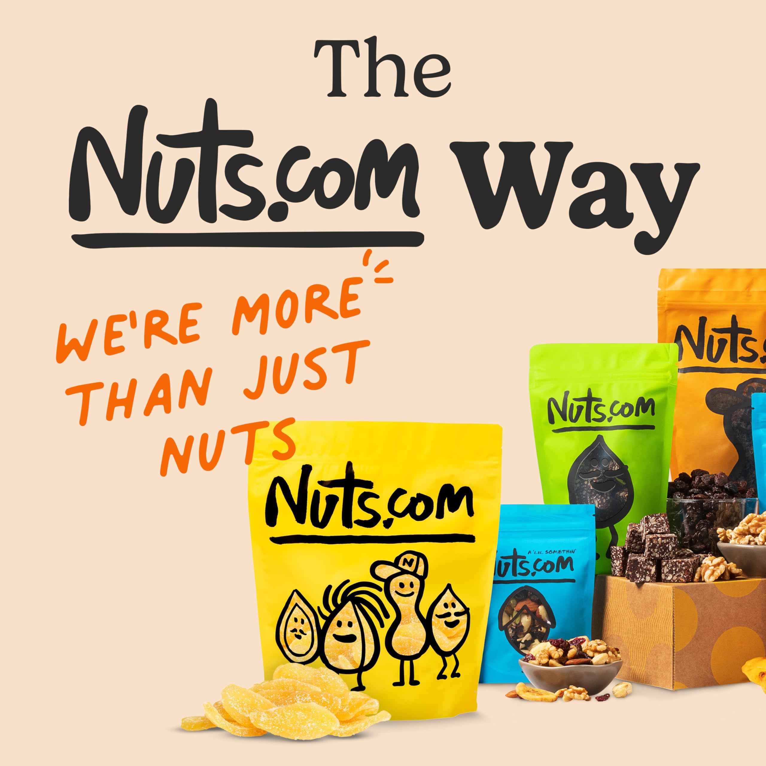 Nuts.com crystallized ginger pieces in resealable bag suitable for gift-ready treat