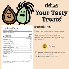 Nuts.com crystallized ginger pieces on a plate, ideal for baking and desserts.