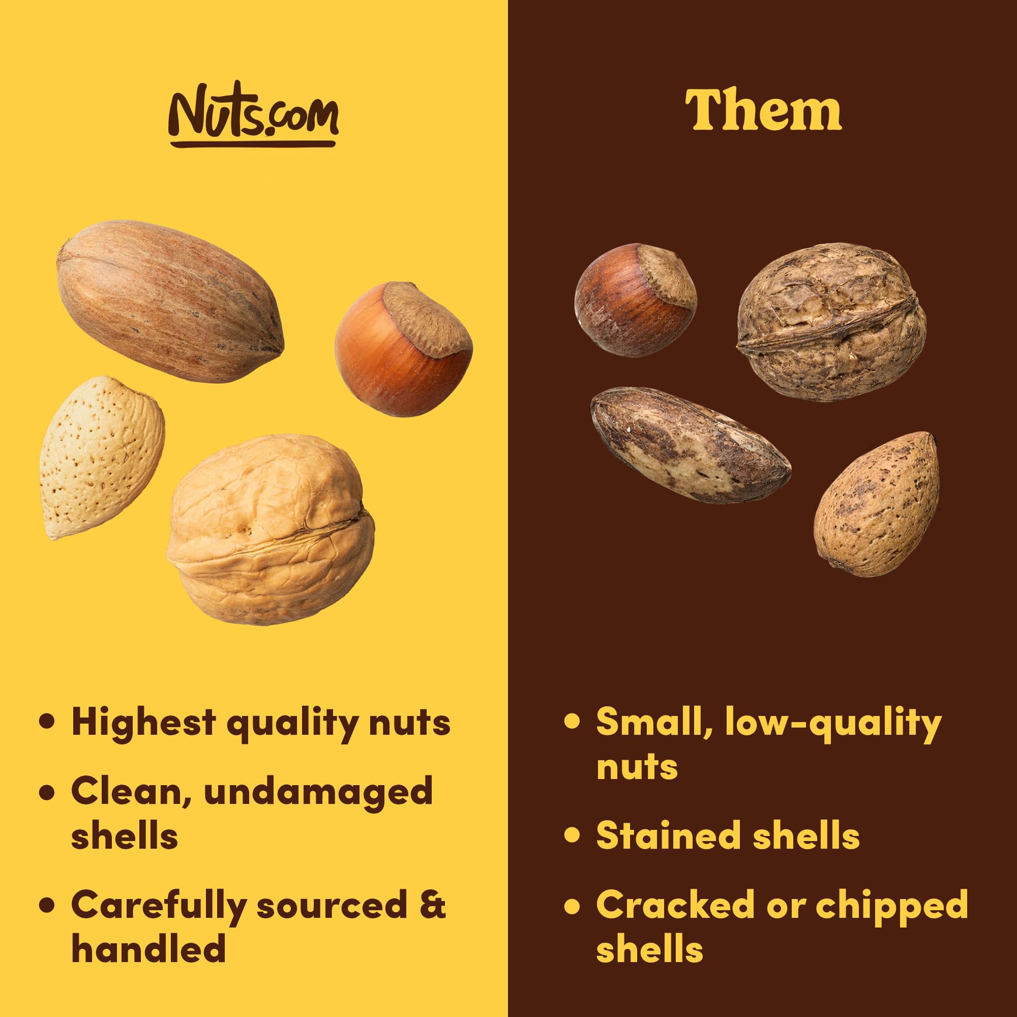 Nuts.com hazelnuts in-shell close-up highlighting fiber and crunch