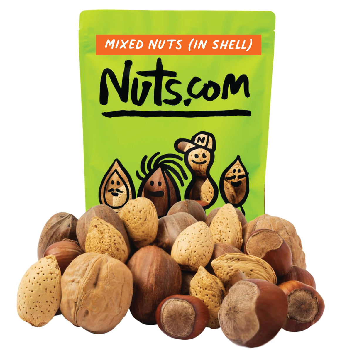 Nuts.com mixed nuts in-shell bag showcasing a protein-rich snack option
