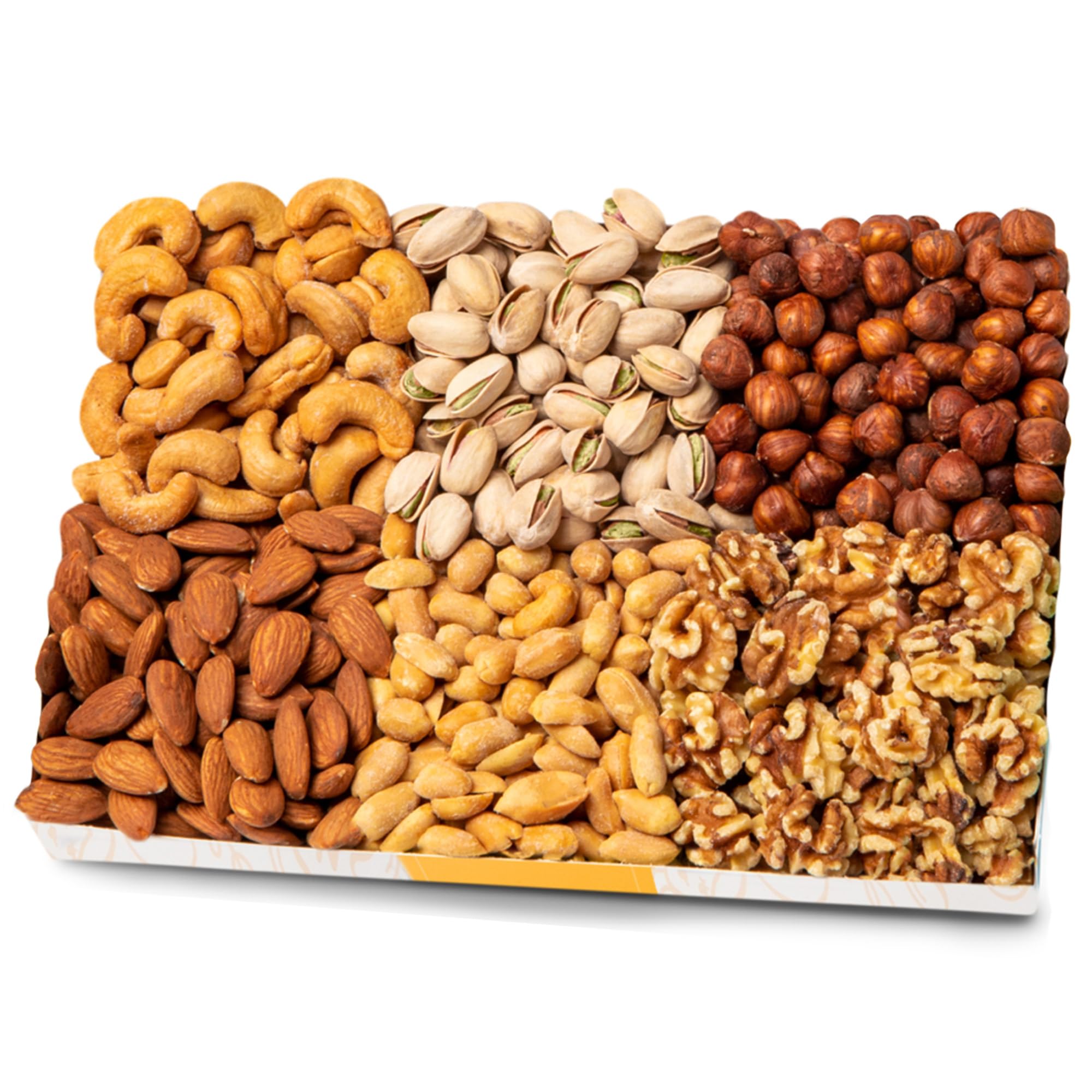 Nuts.com mixed nut assortment tray front view on display