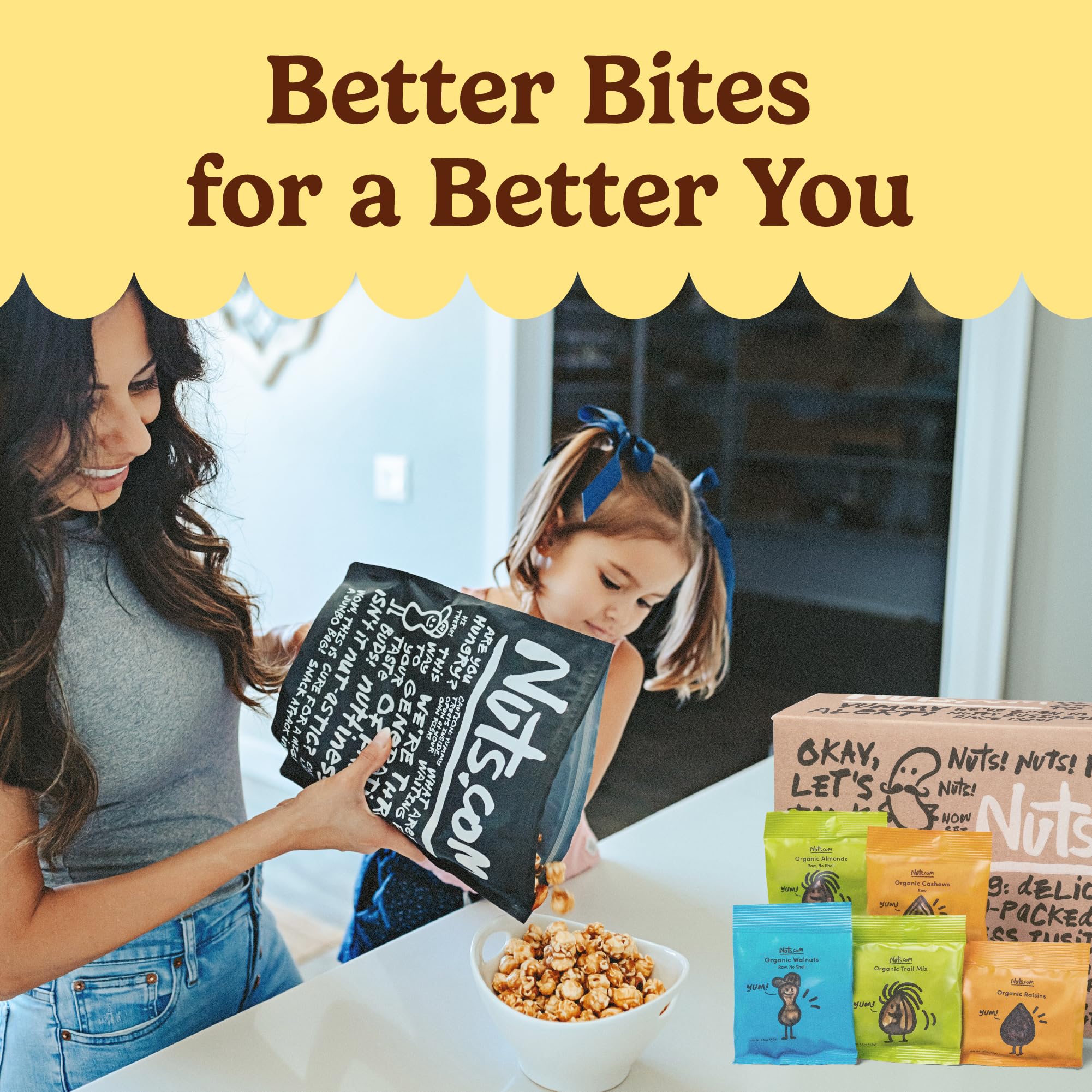 Nuts.com organic trail mix 1-5oz serving close-up, convenient energy boost.