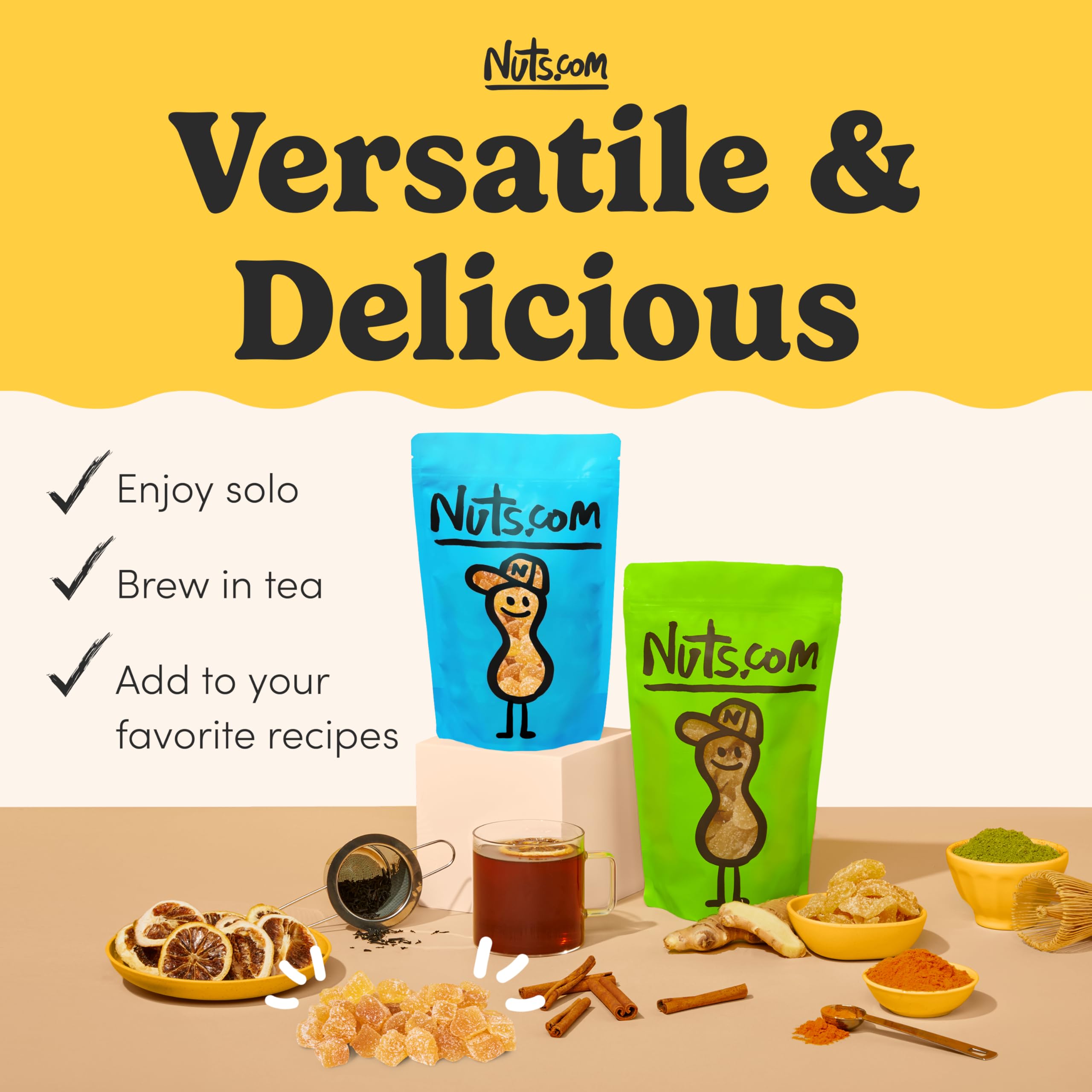 Nuts.com resealable bag keeps freshness for convenient snacking.