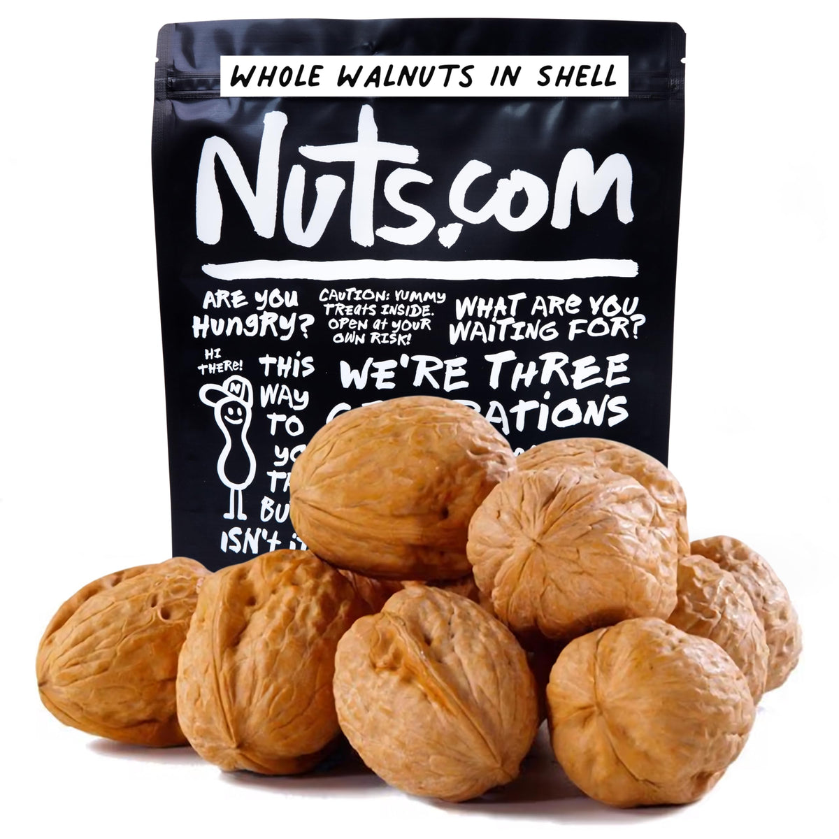 Nuts.com whole walnuts in shell close-up showing fresh, beginner-friendly cracking and baking prep.