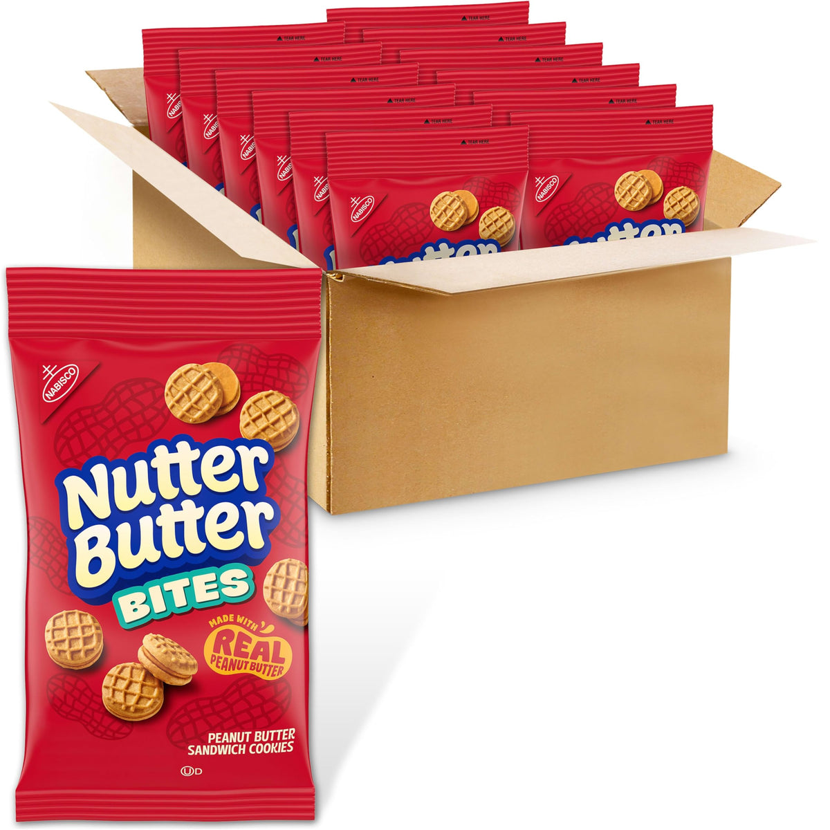 Nutter Butter Bites packaging on display, convenient on-the-go snack bags
