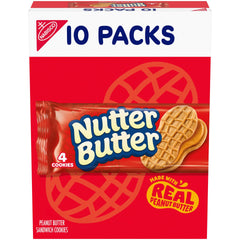 Nutter Butter peanut butter sandwich cookies in a box, ideal for sharing at home.