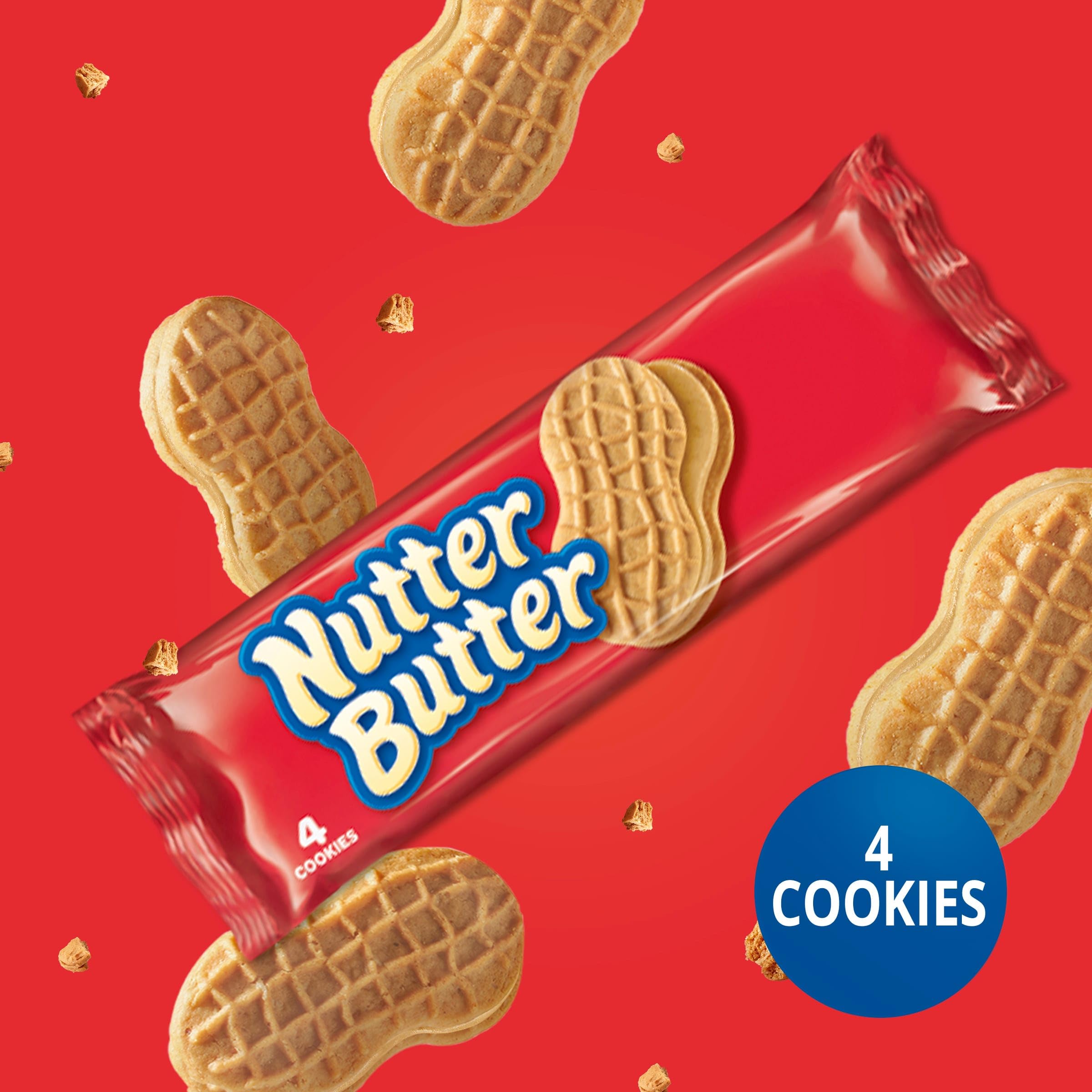 Peanut-shaped Nutter Butter cookies, playful and snackable for all ages.