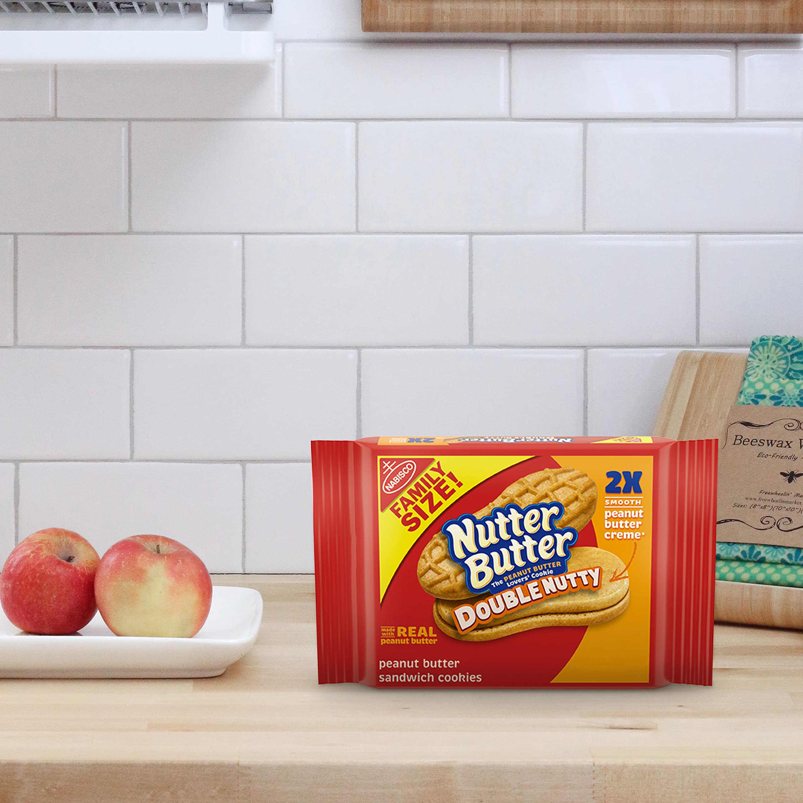 Nutter Butter snacks stay fresh longer with a tight reseal.