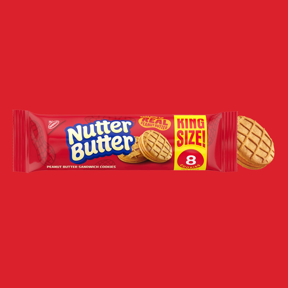 Nutter Butter round shell-design cookies emphasize fun, family-friendly snacking moments.