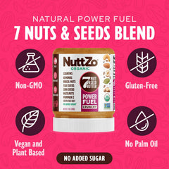 NuttZo seven nuts and seeds texture close-up highlighting crunchy bite