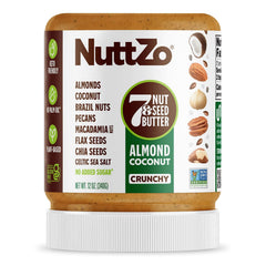 NuttZo Keto almond coconut butter jar—low carb snack option for keto meals.