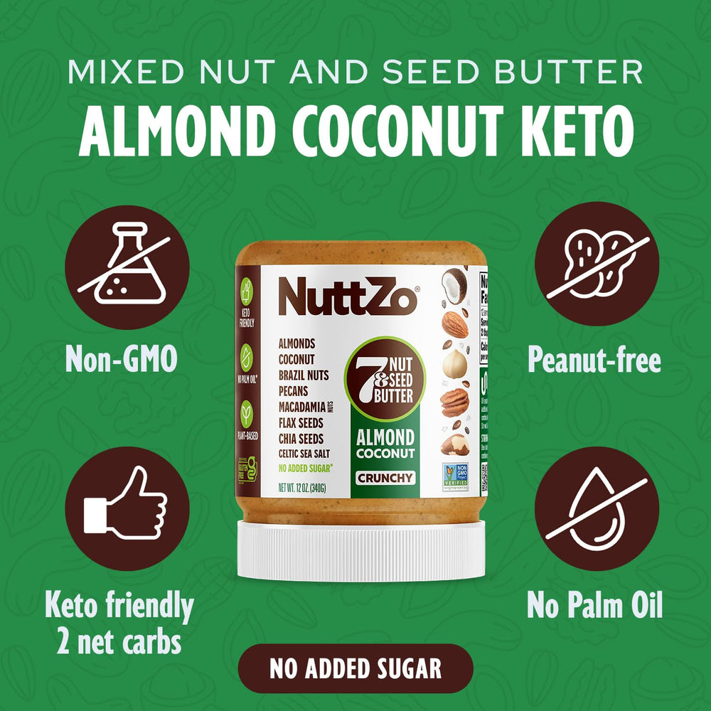 NuttZo Keto almond coconut butter spread—perfect for toast or fruit pairing.