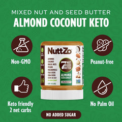 NuttZo Keto almond coconut butter spread—perfect for toast or fruit pairing.