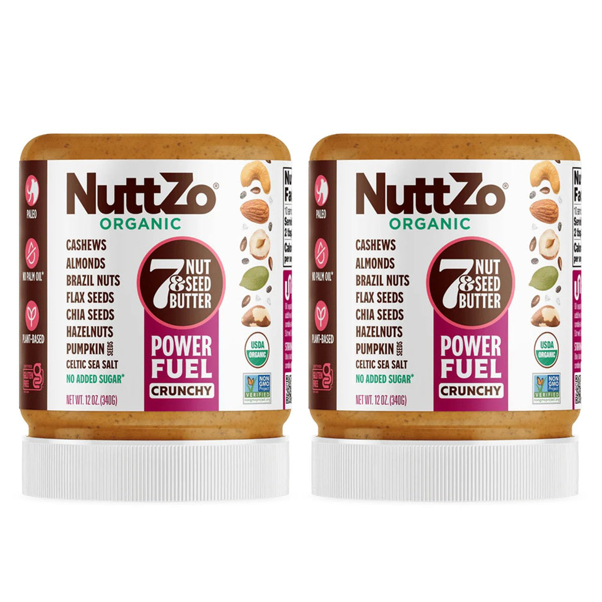 NuttZo Power Fuel crunchy butter jar with seven nuts and seeds for a protein-rich spread