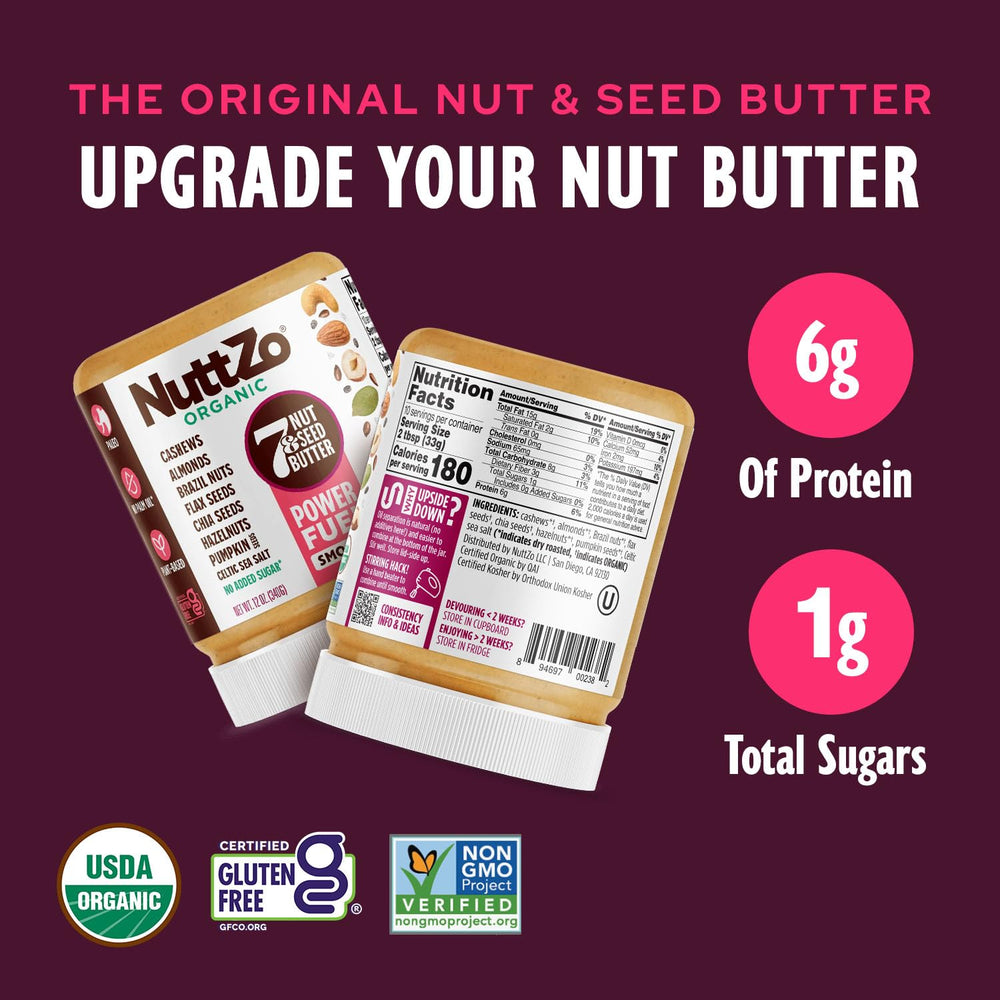 NuttZo Power Fuel added to a smoothie for a protein-boosting flavor uplift.