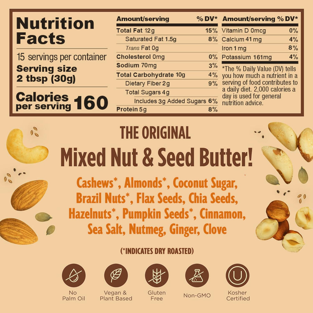 NuttZo Pumpkin Spice Power Fuel close-up highlighting seven-nut seeds blend