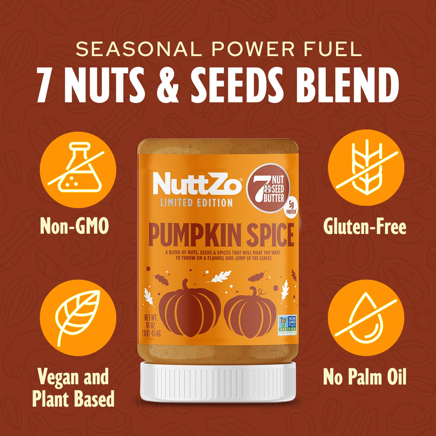 NuttZo Pumpkin Spice Power Fuel on toast with autumn drizzle, quick snack idea