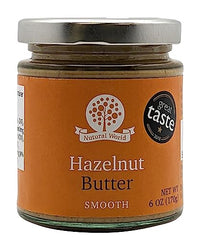 Nutural World smooth hazelnut butter on toast, rich flavor without additives