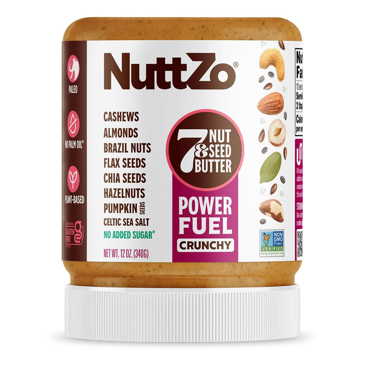 NuttZo Natural Power Fuel crunchy texture butter ready for a protein-rich snack.
