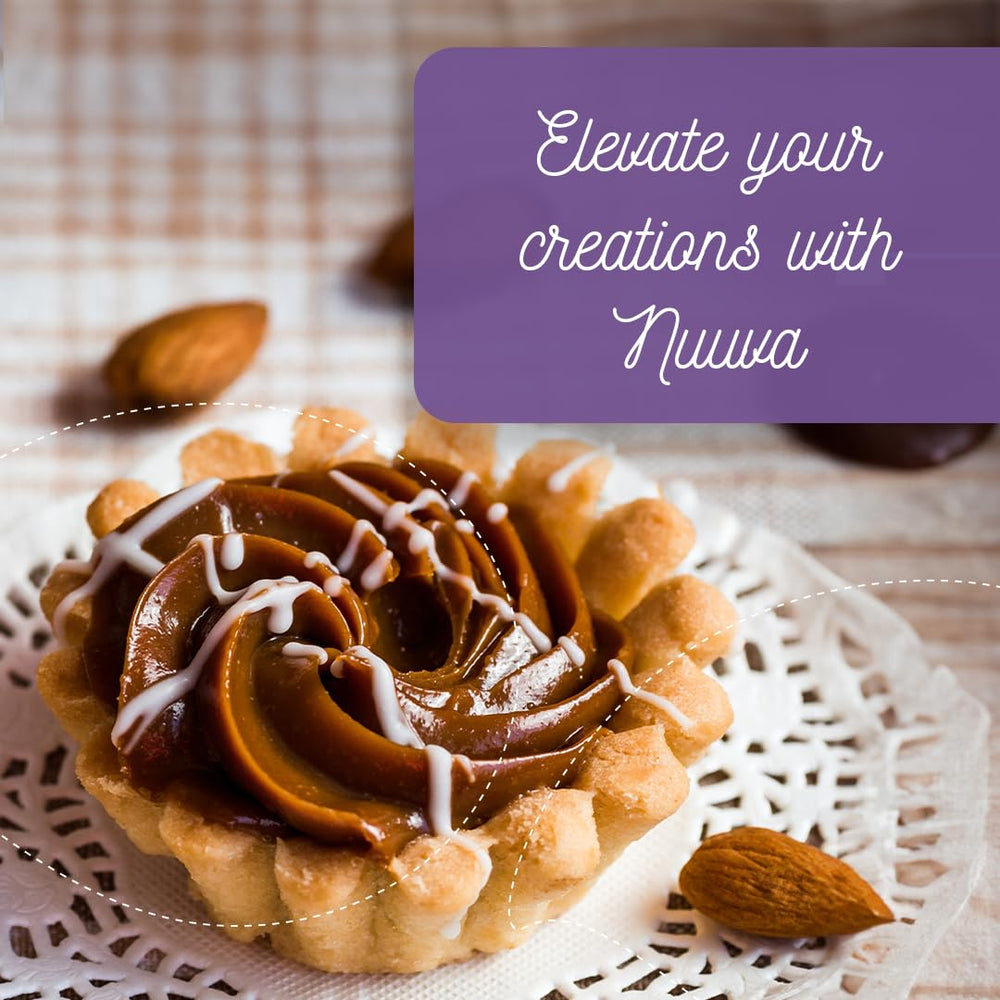 Nuuva Pastry Dulce de Leche topping on cupcakes for an indulgent finish.