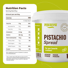 Nuuva Pistachio Spread made from premium pistachios delivering rich, natural flavor for desserts.