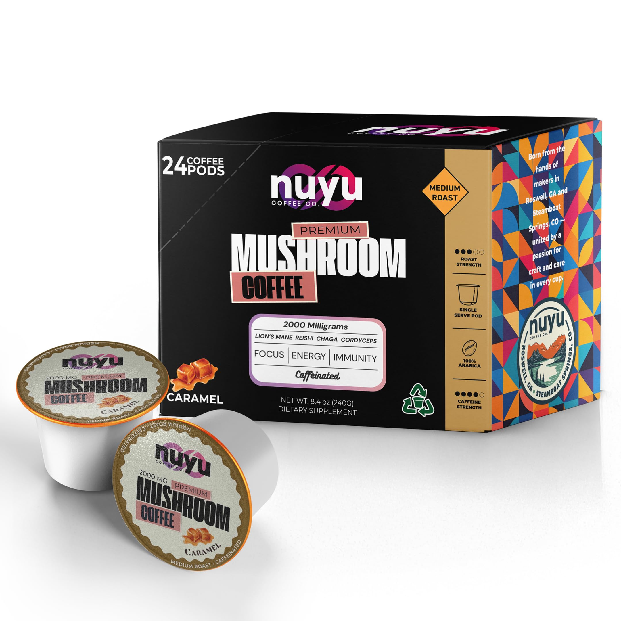 Nuyu morning routine scene with pod ready for brew
