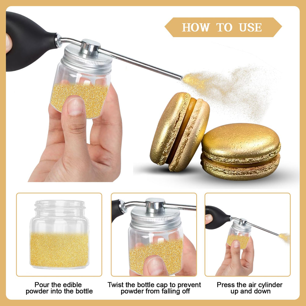 Nvobghdi fillable glitter spray bottle ready for your favorite edible colors.